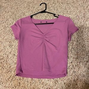 SHEIN, SHORT SLEEVE TOP, PURPLE, MEDIUM